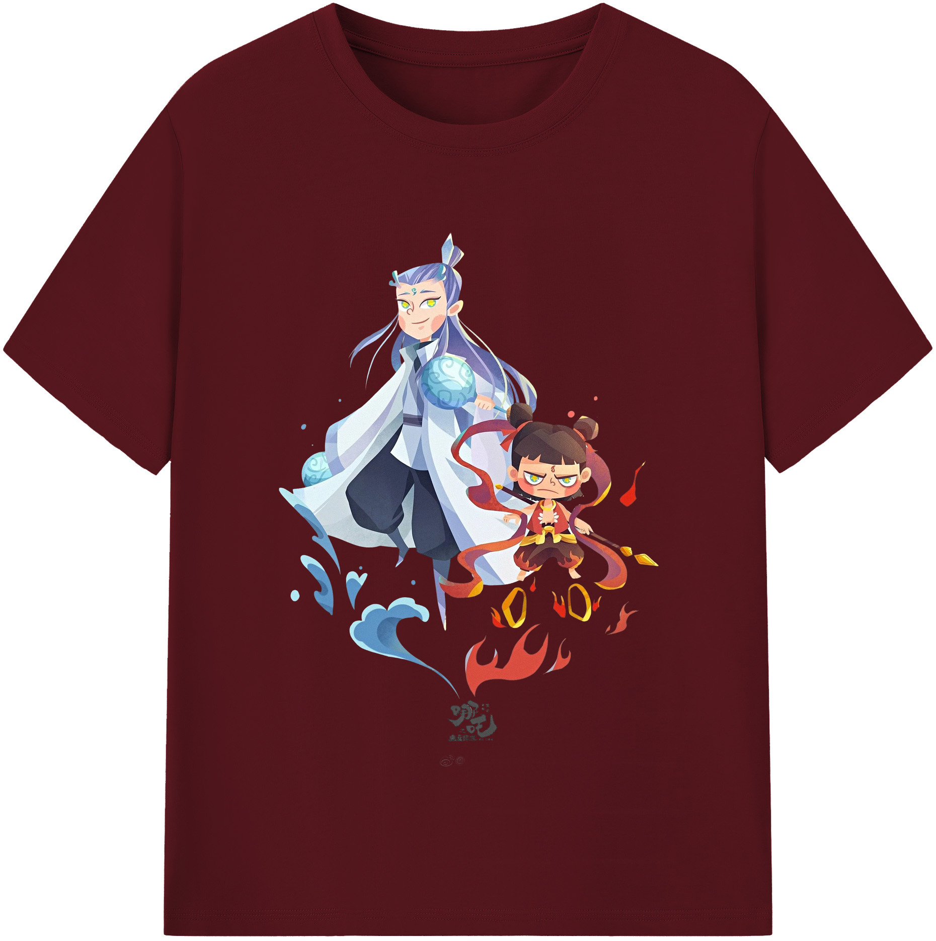 （画像用） Ne Zha 2 ナタ 魔童の大暴れ 綿100％半袖Tシャツ（フロントプリント）